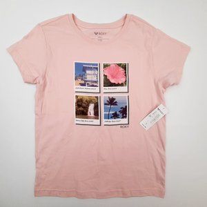 Roxy Women's Graphic T-Shirt Size S Pink Cotton TL